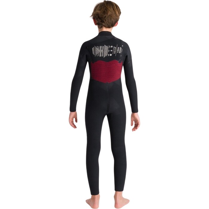 2024 C-Skins Junior NuWave Session 5/4mm Chest Zip Wetsuit C-NSE54JCZ - Bluestone / Rust x / Cool Green